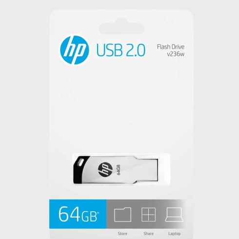 HP V236W USB 2.0 64GB Pen Drive, Metal